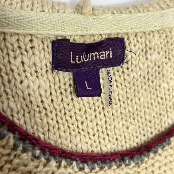 ANTHROPOLOGIE Lulumari Embroidered Boho Hooded Knit Longline Tunic Sweater - Picture 8 of 10